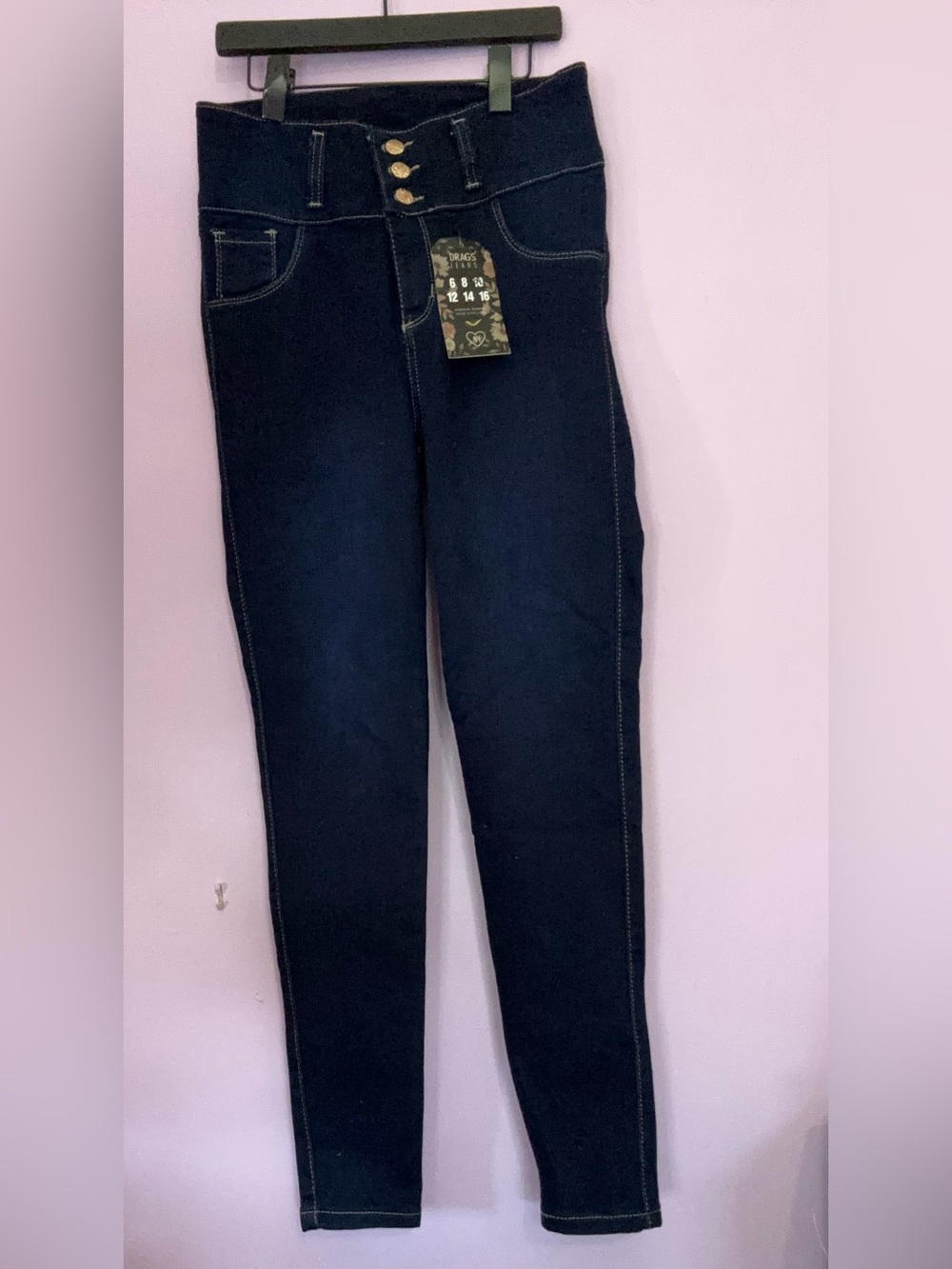High-Waist Dark Blue Women’s Jeans - Stretch Skinny